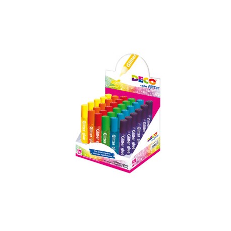 Display colla glitter 30 penne 10,5ml colori assortiti pastello Cwr