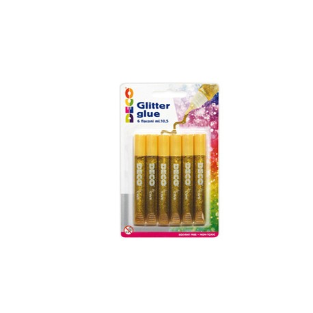 Blister colla glitter - 10,5 ml - oro - Deco - conf. 6 pezzi