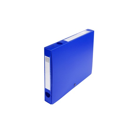 Scatola archivio box con bottone blu f.to 25x33cm D 40mm Exacompta