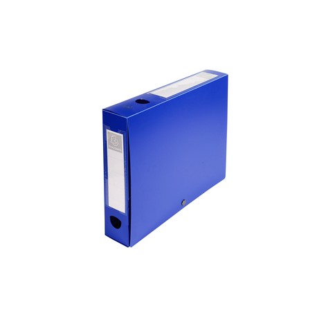 Scatola archivio box con bottone blu f.to 25x33cm D 60mm Exacompta