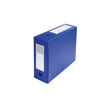 Scatola archivio box con bottone blu f.to 25x33cm D 100mm Exacompta