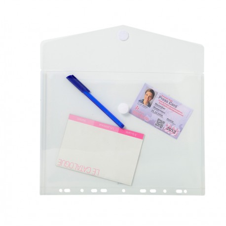 Busta forata con chiusura in velcro - PPL - 24 x 32 cm - trasparente - Exacompta