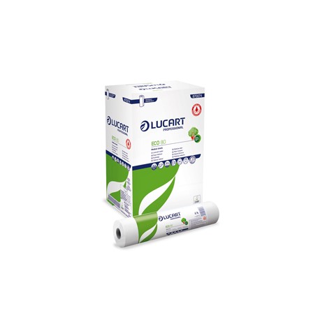 Lenzuolino medico Eco 80 - diametro 14,3 cm - 59 cm x 80 mt - bianco - Lucart