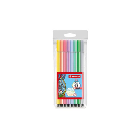 Pennarelli Pen 68 - colori assortiti pastello - Stabilo - busta 8 pezzi