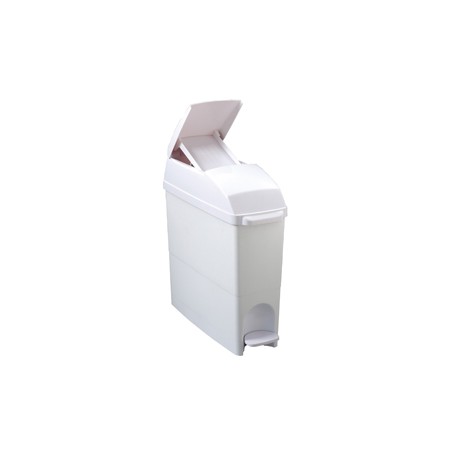 Cestino igienico a pedale - 17x43x48 cm - coperchio blocca sacco - 18 L - bianco - Medial