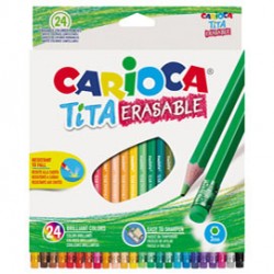 Astuccio 24 matite Tita cancellabile colori assortiti Carioca
