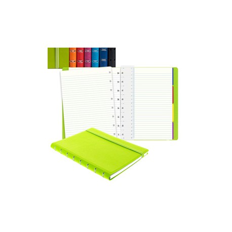 Notebook f.to A5 a righe 56 pag. nero similpelle Filofax