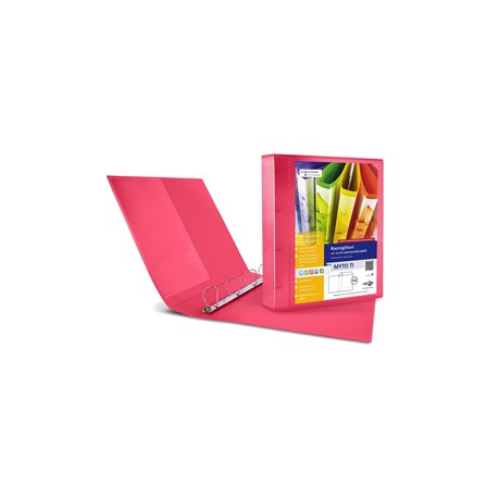 Raccoglitore personalizzabile Myto TI - 22 x 30 cm - 4 anelli a D 17 mm - dorso 2,5 cm - rosso - Sei Rota