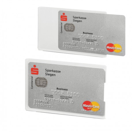 Tasca porta carte di credito RFID Secure - PPL - 5,4 x 8,7 cm - trasparente/argento - Durable