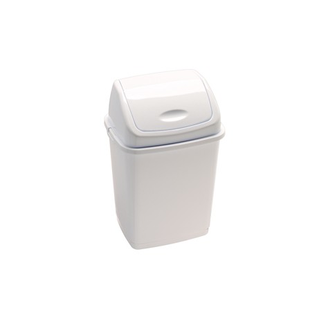 Pattumiera con coperchio basculante Rif Basic - 29x23x45 cm - 18 L - bianco - Medial