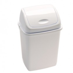 Pattumiera con coperchio basculante Rif Basic - 36x29x55 cm - 35 L - bianco - Medial