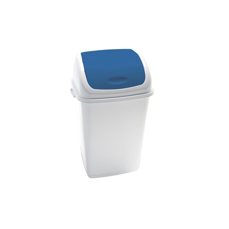 Pattumiera con coperchio basculante Rif - 44x33x68 cm - 50 L - bianco/blu - Medial
