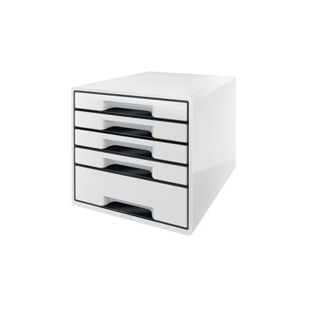 Cassettiera Drawer Cabinet Cube 5 - 28,7 x 27 x 36,3 cm - bianco - Leitz