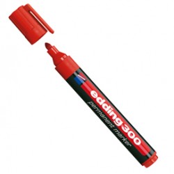 Marcatore permanente 300 - punta conica - da 1,5 a 3 mm - rosso - Edding