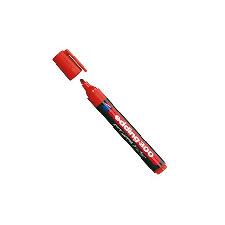 Marcatore permanente 300 - punta conica - da 1,5 a 3 mm - rosso - Edding