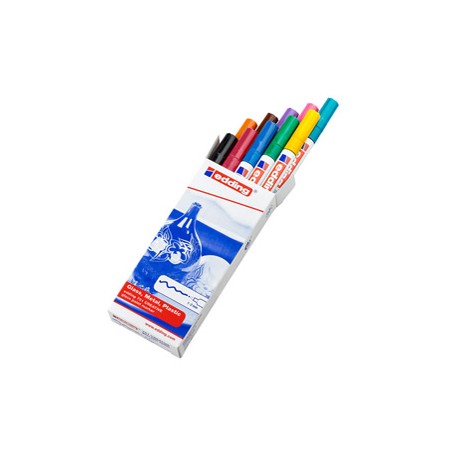 Marcatore permanente a vernice 751 - punta tonda fine - da 1 a 2 mm - Edding - astuccio 10 pezzi