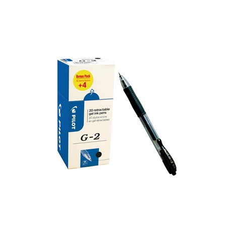 Roller gel a scatto G 2 - punta 0,7mm  - nero - Pilot - conf. 16 + 4 pezzi