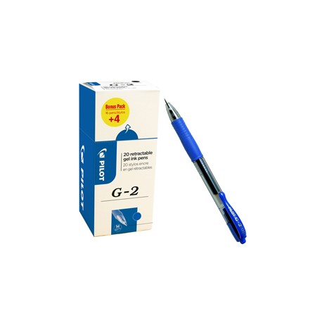 Roller gel a scatto G 2 - punta 0,7mm  - blu - Pilot - conf. 16 + 4 pezzi