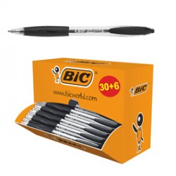 Penne a sfera a scatto Atlantis Classic - punta 1,0mm  - nero  - Bic - conf. 30 + 6 pezzi