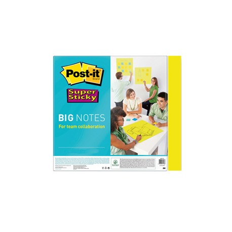 Blocco di fogli Super Sticky Big Notes - BN11-EU - 279 x 279 mm - giallo neon - 30 fogli - Post-it