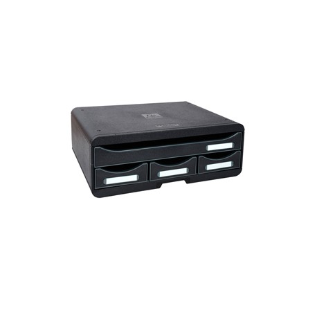 Cassettiera Toolbox  - 27 x 35,5 x 13,5 cm - 4 cassetti - nero - Exacompta