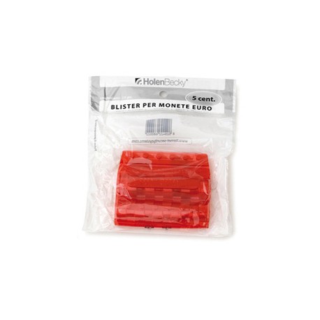 Portamonete - PVC - 5 cent - rosso - HolenBecky - blister 20 pezzi