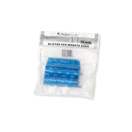 Blister 20 Portamonete in PVC 10cent blu