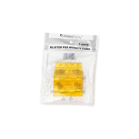 Portamonete - PVC - 1 euro - giallo - HolenBecky - blister 20 pezzi