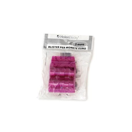 Portamonete - PVC - 2 euro - viola - HolenBecky - blister 20 pezzi