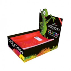 Coprimaxi Gold - c/alette - 21 x 30 cm - PVC - 300 mic - laccato - colori assortiti - Colorosa - expo 60 pezzi