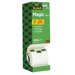 Nastro adesivo Magic 810 - 19 mm x 33 m - acrilico - trasparente - Scotch - Value Pack 7+1 rotoli