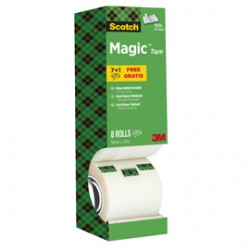 Nastro adesivo Magic™ 810 - permanente - 1,9 cm x 33 m - trasparente - Scotch - Value Pack 7+1 rotoli