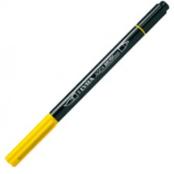 Pennarello Aqua Brush Duo - punte 2/4 mm - giallo limone - Lyra