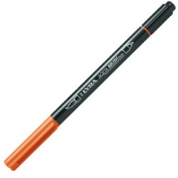 Pennarello Aqua Brush Duo - punte 2/4 mm - arancio - Lyra