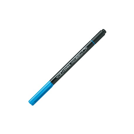 Pennarello Aqua Brush Duo - punte 2/4 mm - azzurro - Lyra