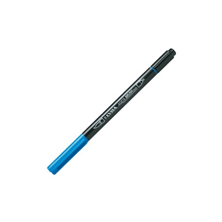 Pennarello Aqua Brush Duo - punte 2/4 mm - ceruleo - Lyra