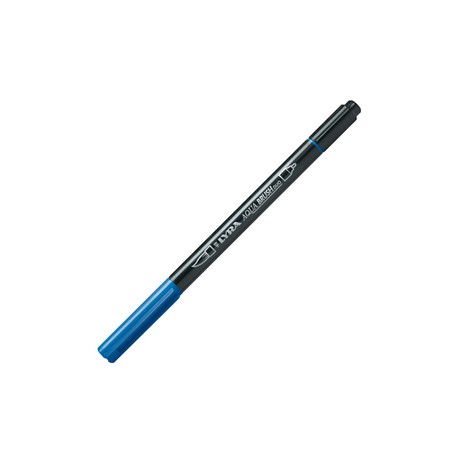 Pennarello Aqua Brush Duo - punte 2/4 mm - blu di prussia - Lyra