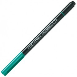 Pennarello Aqua Brush Duo - punte 2/4 mm - verde notte - Lyra