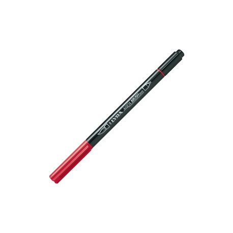 Pennarello Aqua Brush Duo - punte 2/4 mm - rosso Pompei - Lyra