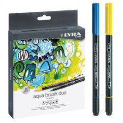 Pennarelli Aqua Brush Duo - punte 2,00 - 4,00 mm - Lyra - astuccio 36 pezzi