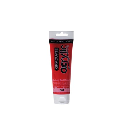 Colore acrilico fine Graduate - 120 ml - rosso cadmio scuro imitazione - Daler Rowney