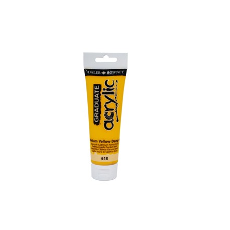 Colore acrilico fine Graduate - 120 ml - giallo cadmio scuro - Daler Rowney