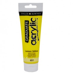 Colore acrilico fine Graduate - 120 ml - giallo limone - Daler Rowney