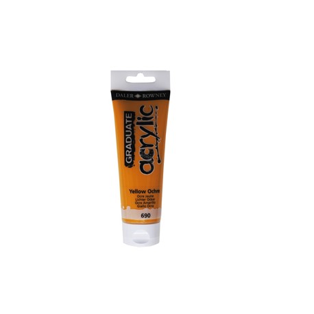 Colore acrilico fine Graduate - 120 ml - giallo ocra - Daler Rowney