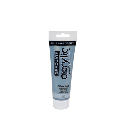 Colore acrilico fine Graduate - 120 ml - argento imitazione - Daler Rowney