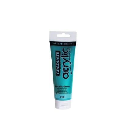 Colore acrilico fine Graduate - 120 ml - verde metal - Daler Rowney