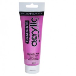 Colore acrilico fine Graduate - 120 ml - rosa metal - Daler Rowney