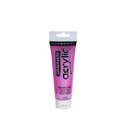 Colore acrilico fine Graduate - 120 ml - rosa metal - Daler Rowney