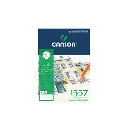 Blocco collato lato corto 1557 - A4 - 180 gr - 30 fogli - Canson