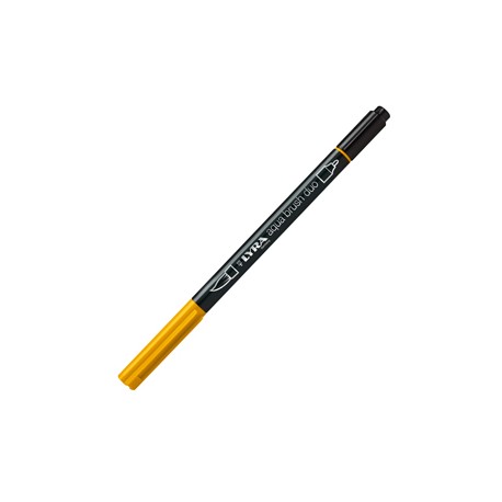 Pennarello Aqua Brush Duo -  punte 2/4 mm - giallo cromo scuro - Lyra